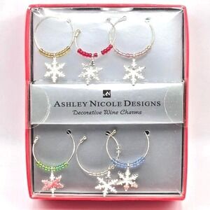 Ashley Nicole Designs‎ Decorative Wine Charms Snowflake Set of 6